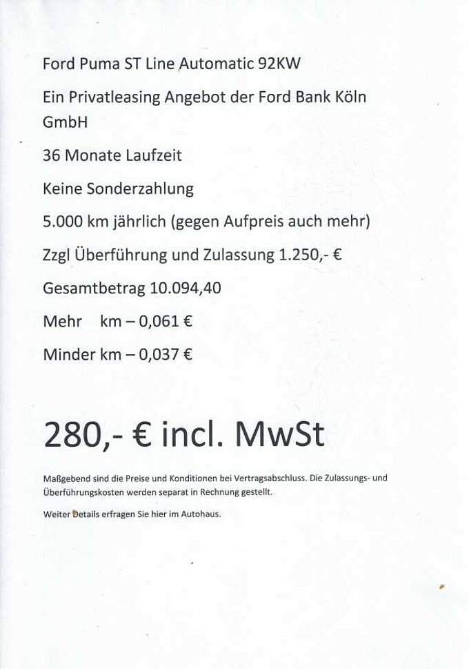 Ford Puma Hybrid ST-Linie Automatic